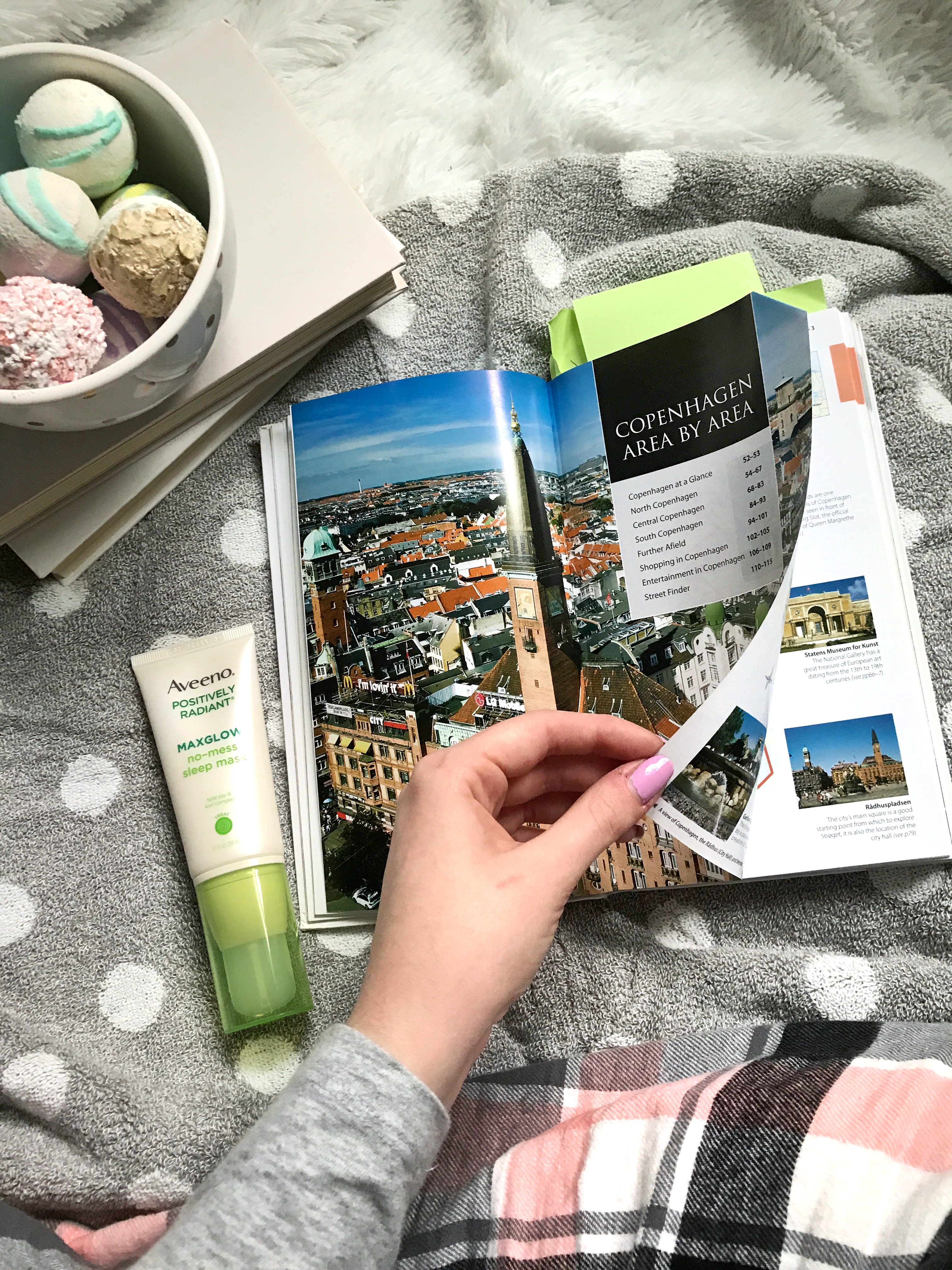 Busy self-care routine with aveeno