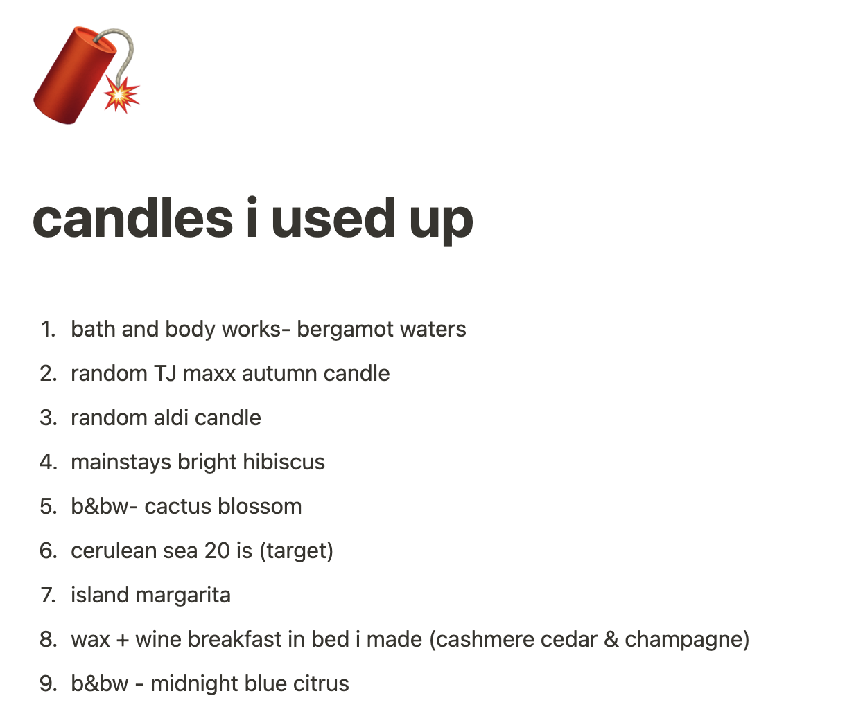 lists everyone should have in their 20s - empties