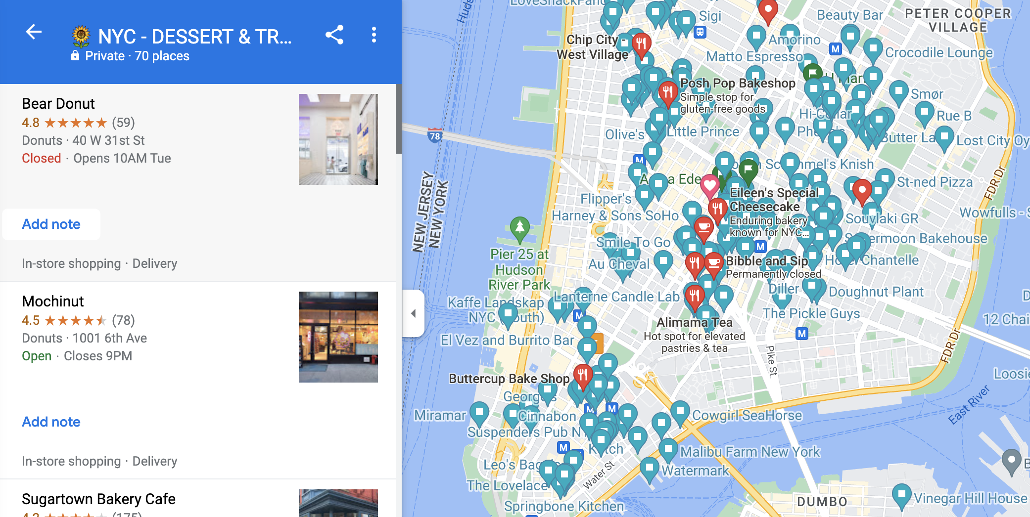 lists everyone should have in their 20s - google maps favorite places